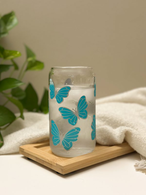 Butterfly color changing iced coffee cup