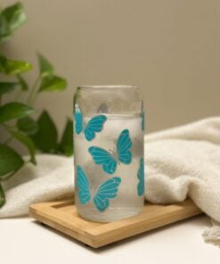 Butterfly color changing iced coffee cup