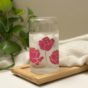 Peony color changing iced coffee cup