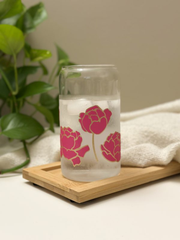 Peony color changing iced coffee cup