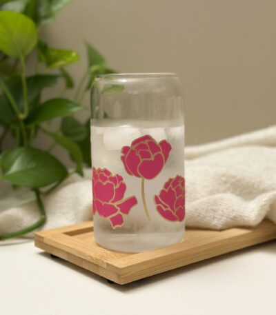 Peony color changing iced coffee cup