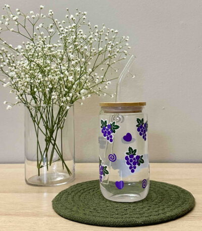 grape color changing drinking glass can cup