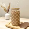 checkered drinking glass