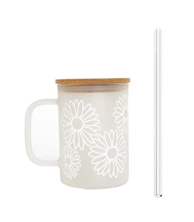 daisy mug with bamboo lid