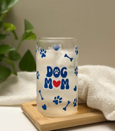 Dog MOM Color changing Drinking Glass