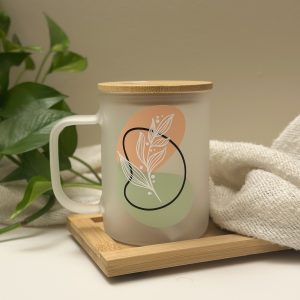 wildflower drinking glass with handle
