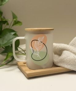 wildflower drinking glass with handle