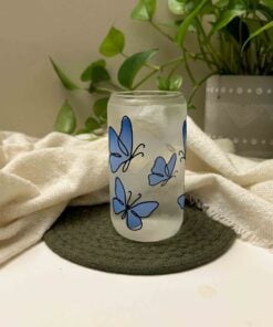abstract butterfly color changing drinking glass
