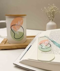 wild flower drinking glass with matching bookmark
