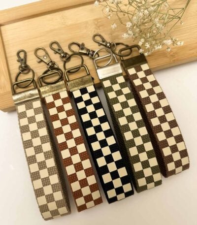 checkered wrist keychain lanyard