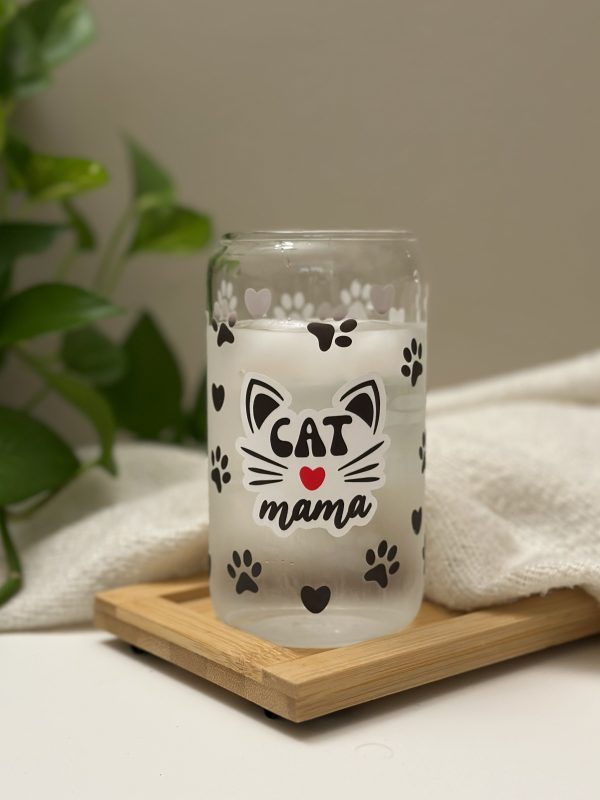Cat Mama Color Changing Drinking Glass