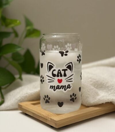 Cat Mama Color Changing Drinking Glass