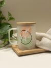 wild flower mug with bamboo lid