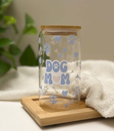 Dog MOM Color changing Drinking Glass
