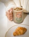 wild flower mug with bamboo lid