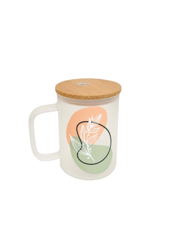 wild flower mug with bamboo lid