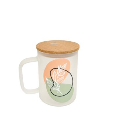 wild flower mug with bamboo lid