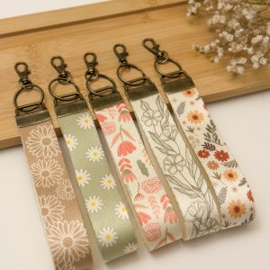 Canvas Wristlet Keychain Lanyard