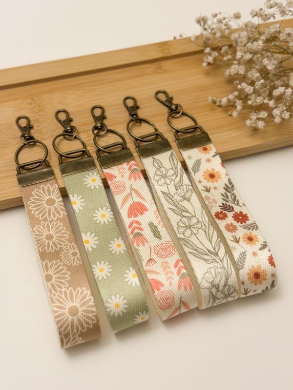 Canvas Wristlet Keychain Lanyard