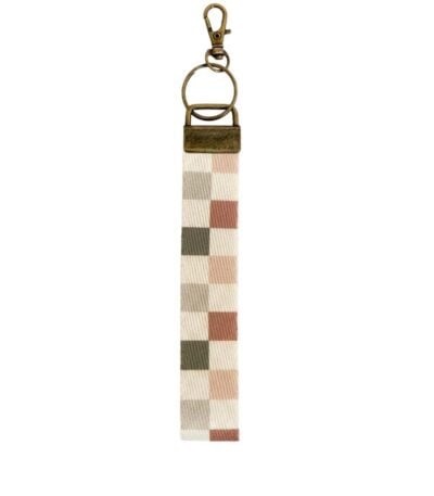 Wristlet Keychain Lanyard - Boho Checkered