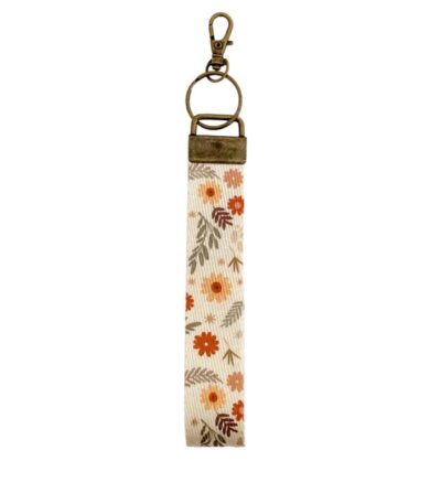 Wristlet Keychain Lanyard - Boho Flower