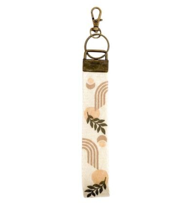 wristlet keychain lanyard crescent pattern