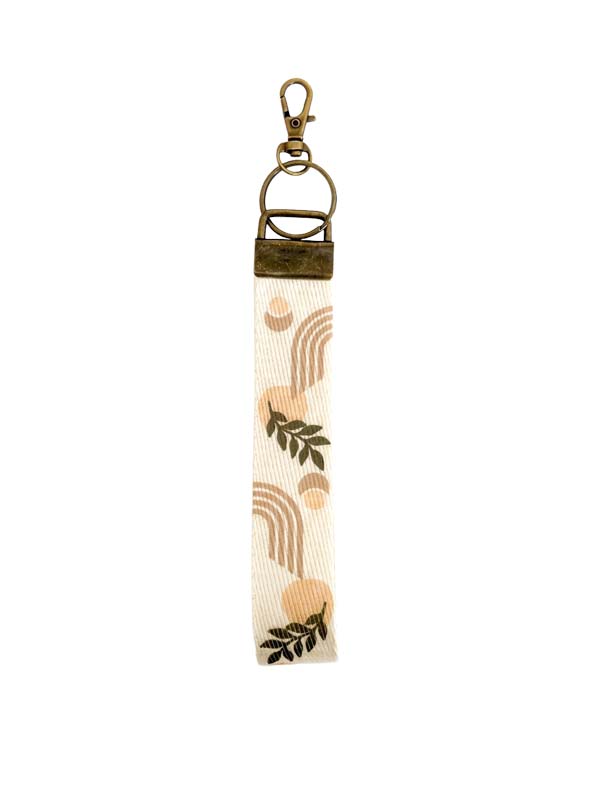 wristlet keychain lanyard crescent pattern