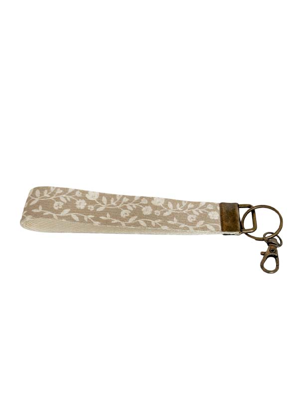 Wristlet Keychain Lanyard - Khaki Tulip