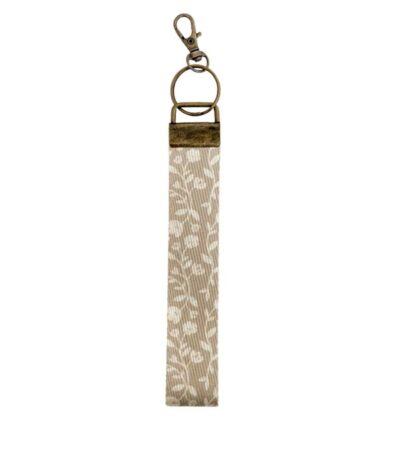 Wristlet Keychain Lanyard - Khaki Tulip