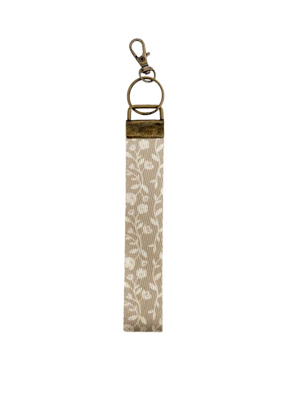 Wristlet Keychain Lanyard - Khaki Tulip
