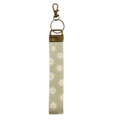 Wristlet Keychain Lanyard - Sage Daisy
