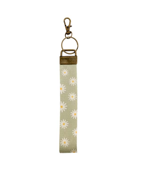 Wristlet Keychain Lanyard - Sage Daisy