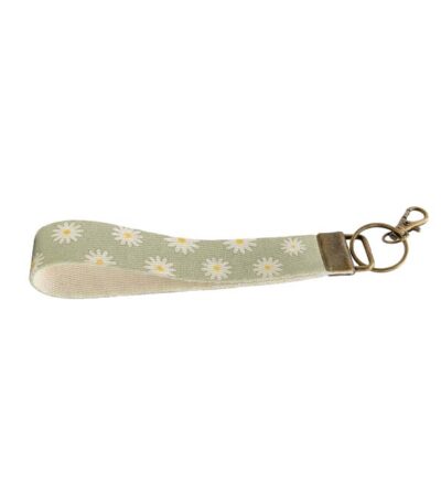 Wristlet Keychain Lanyard - Sage Daisy