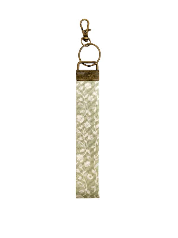 Wristlet Keychain Lanyard - Sage Tulip